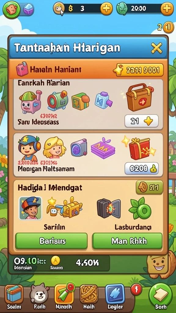 Ilustrasi level yang penuh tantangan dan rintangan.