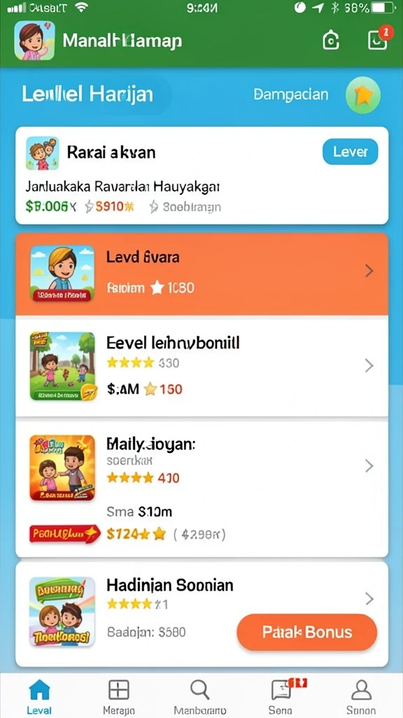 Screenshot karakter utama dalam petualangan.