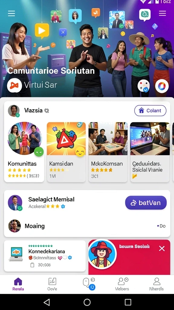 Screenshot memperlihatkan fitur komunitas yang aktif.