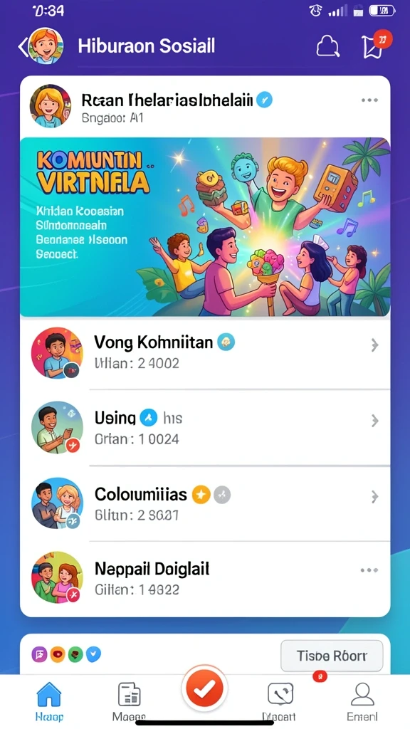 Fitur komunitas yang memungkinkan interaksi antar pemain.