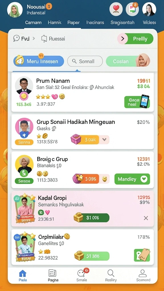 Tampilan grafis penuh warna dan menarik.