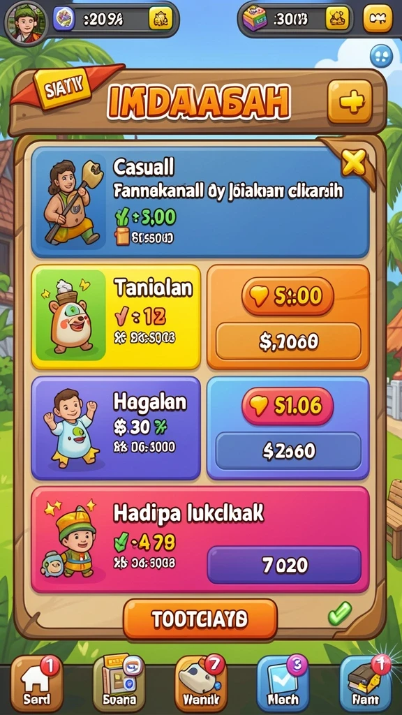 Tantangan menarik di setiap level permainan.
